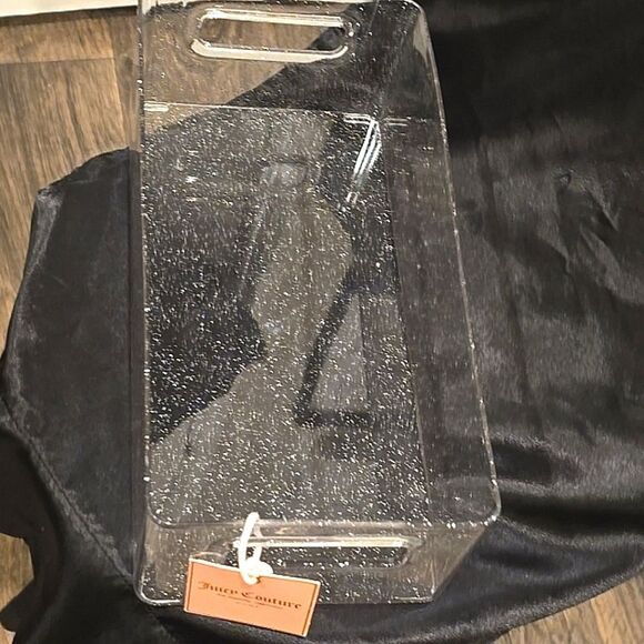 Juicy Couture Home Glitter Infused Clear Storage Box- Silver Glitter - Picture 6 of 10